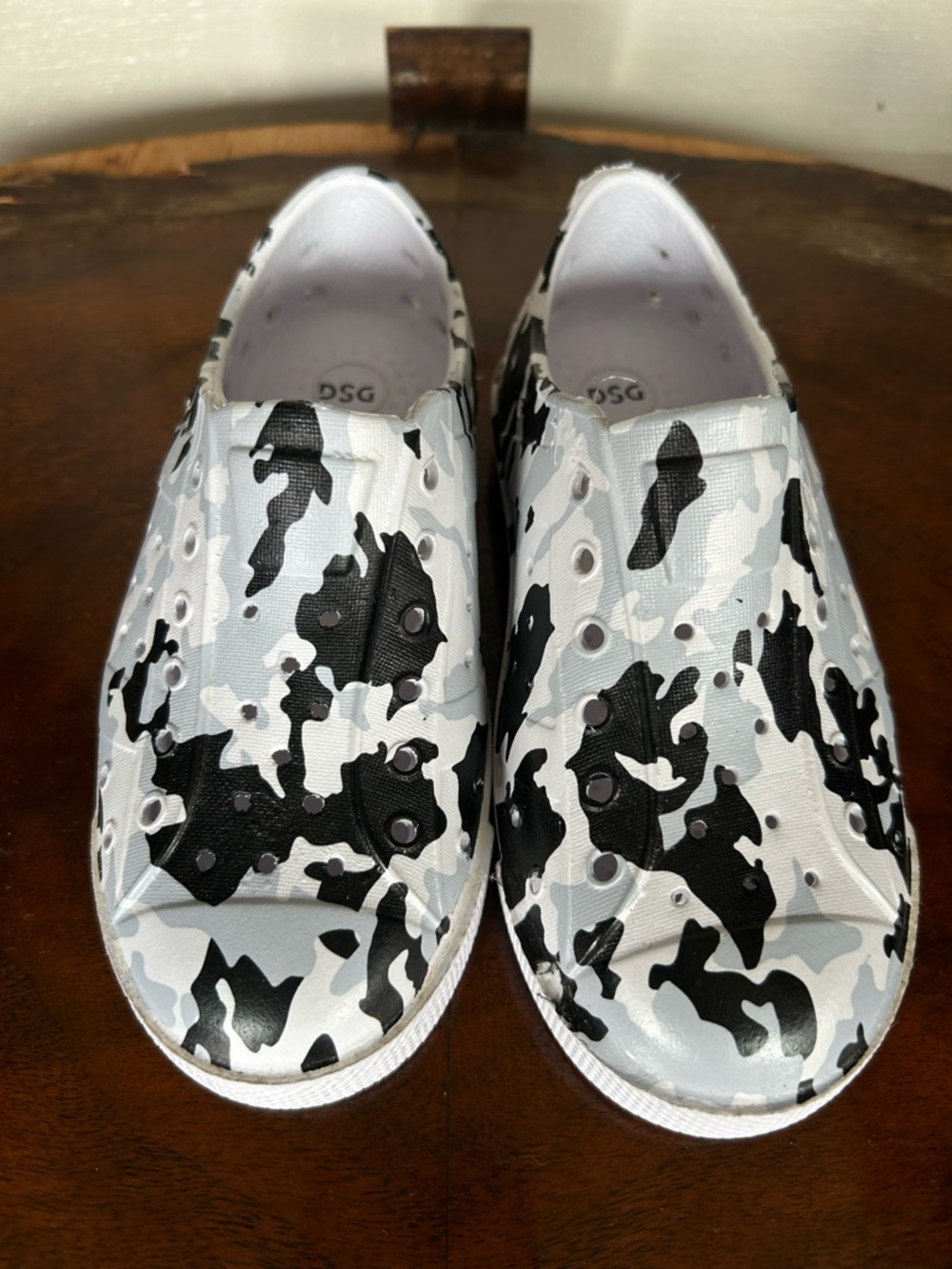 Kids Camouflage Slip-On shoes - Black & White